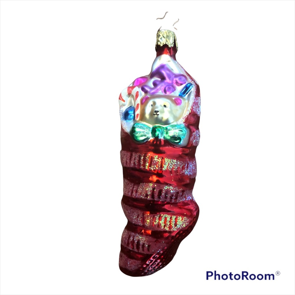 Christopher Radko glass stocking ornament